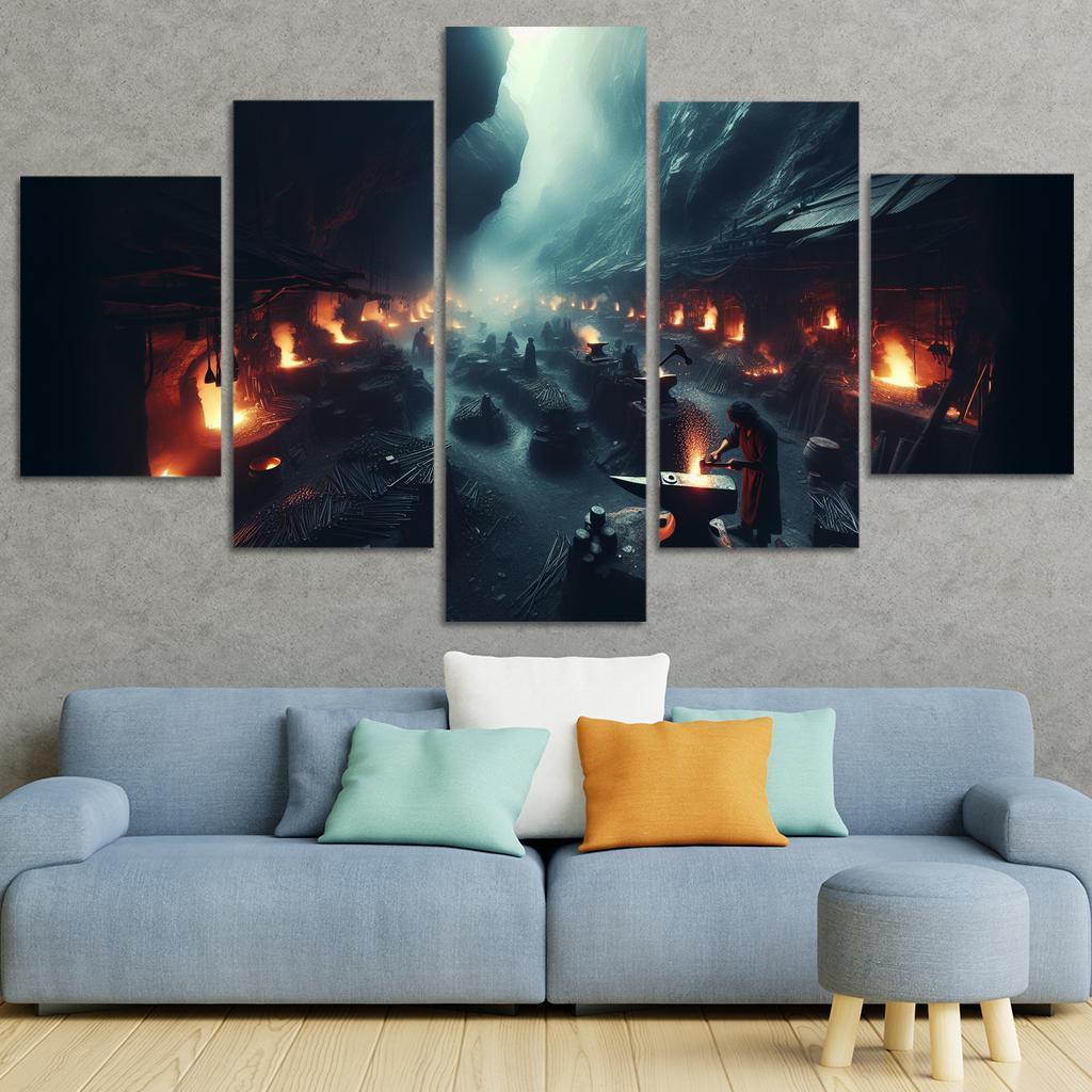 The Shadow Forge 5 Piece HD Canvas Wall Art-Original Frame