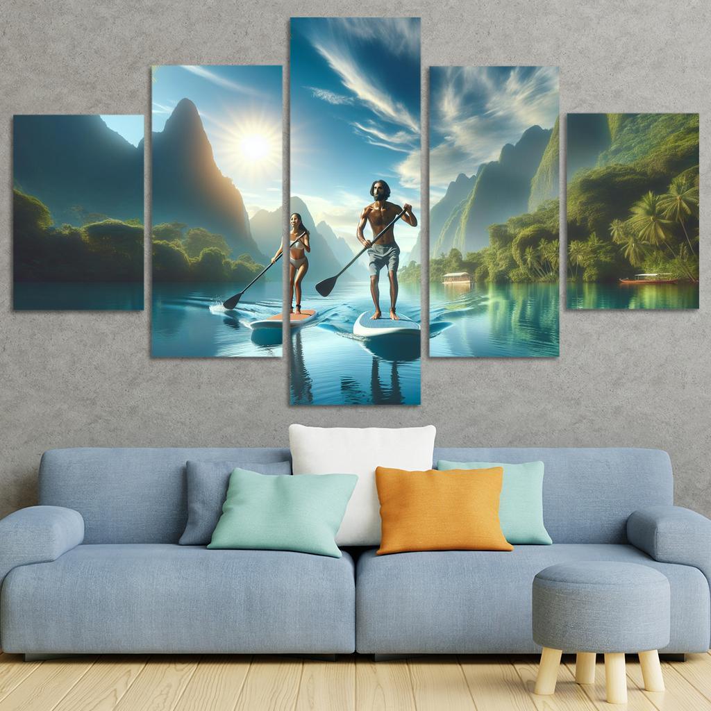 Calm Waters Paddleboarding Retreat Multi-panel Paintings