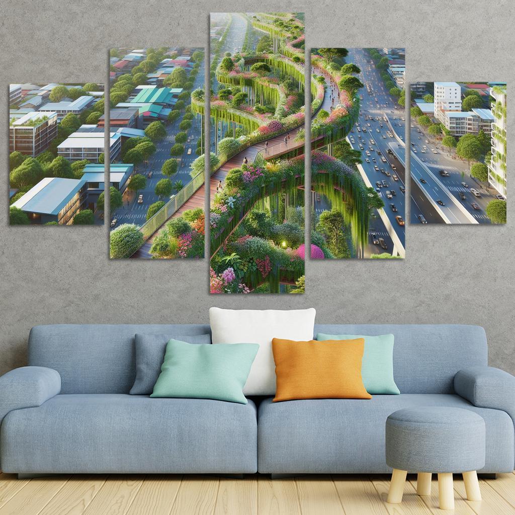 Elevated Green Walkways Custom Paintings Frame