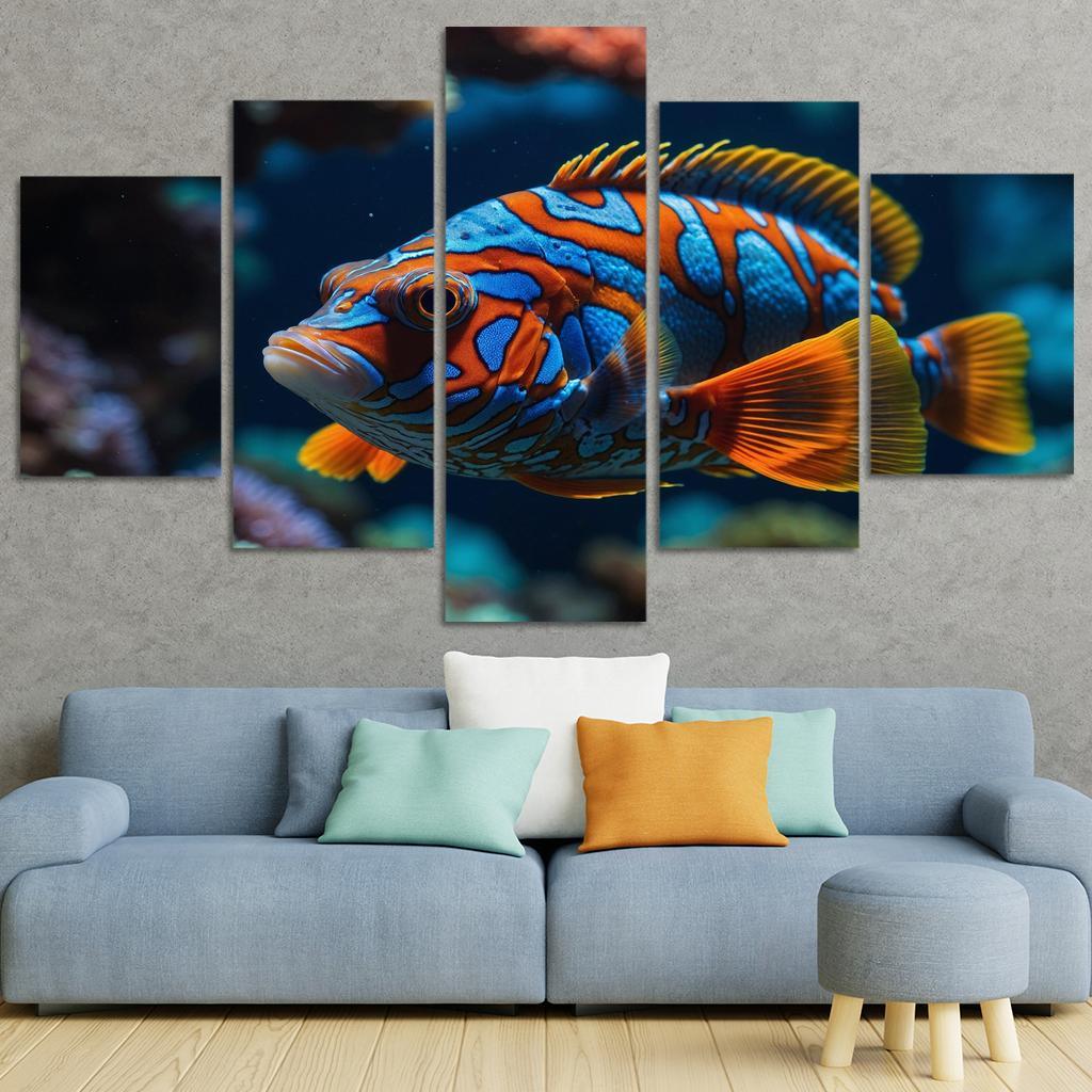 The Colorful Mandarinfish Multi-panel Paintings