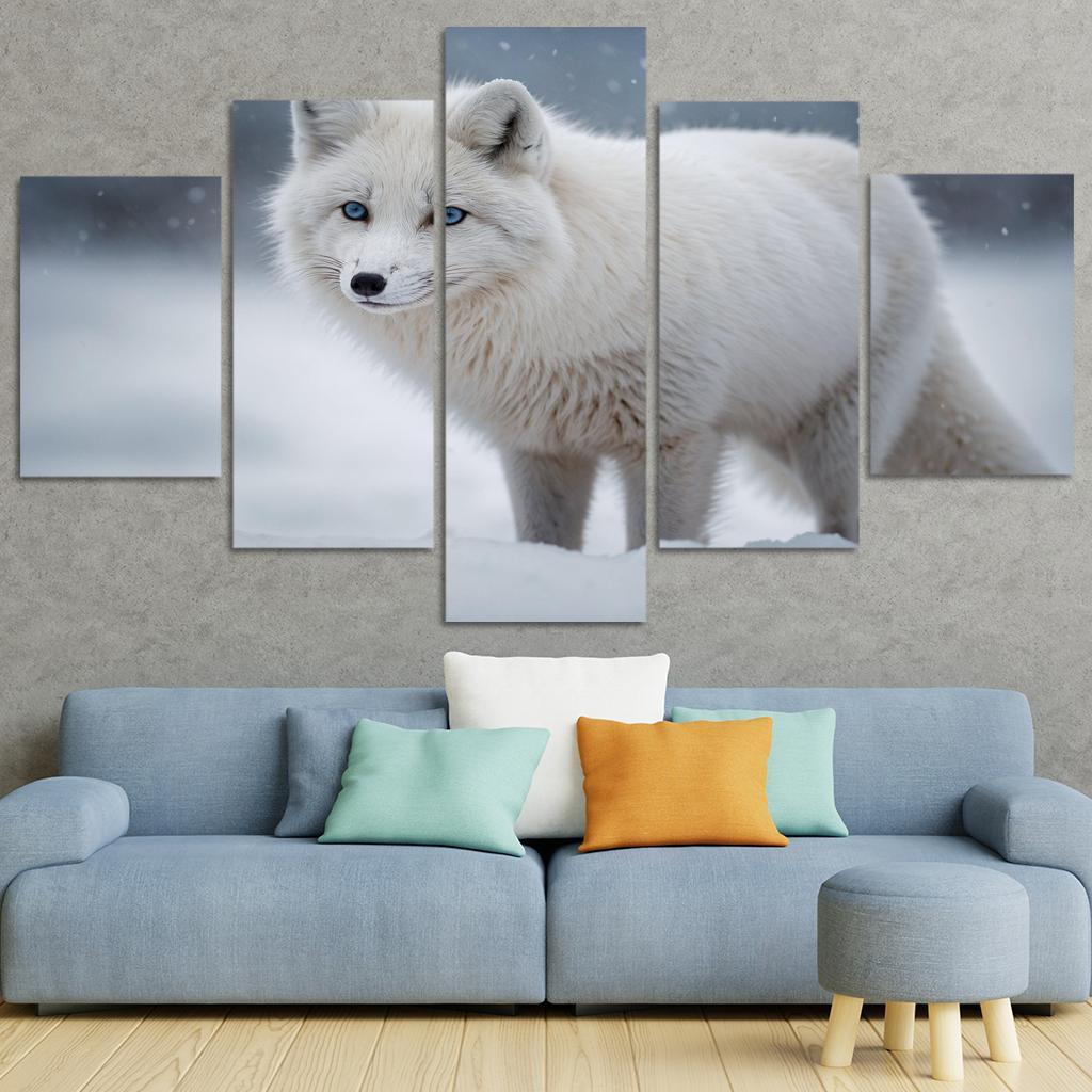 The Elegant Arctic Fox In Winter Framed Paintings