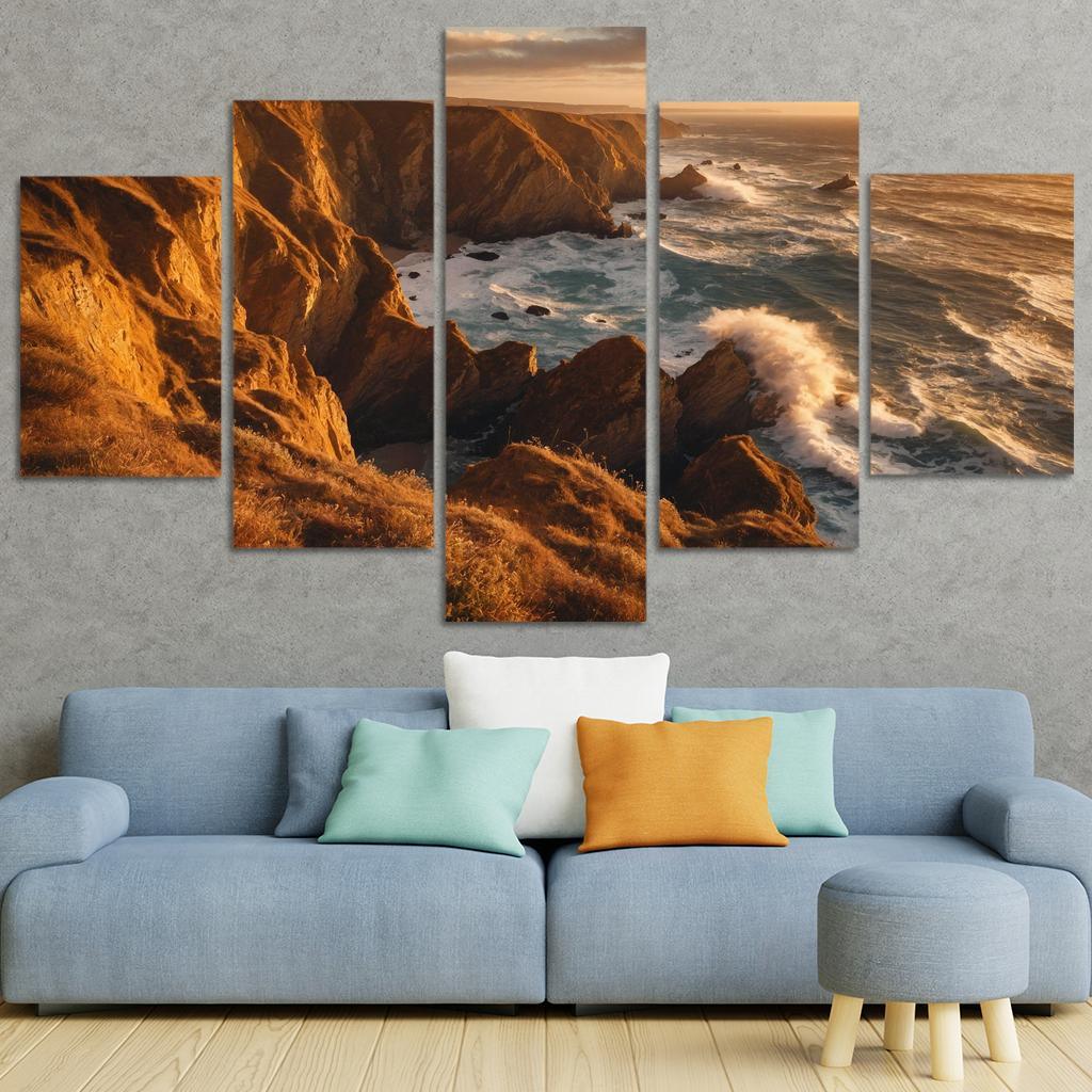 The Tranquility Of Windswept Cliffs Oil Paintings Frame
