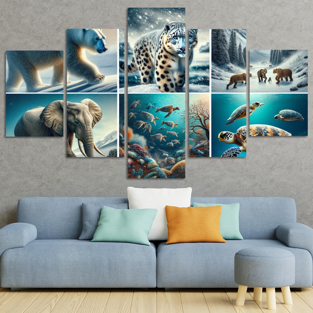 Silent Stories The Plight Of Endangered Species Multi-panel Paintings