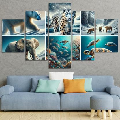 Silent Stories The Plight Of Endangered Species Multi-panel Paintings