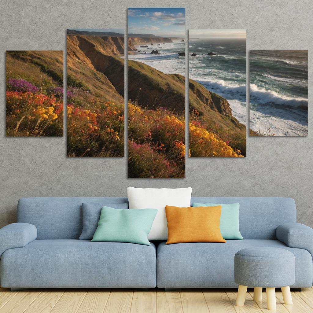 The Majestic Bluffs Of Ocean Edge Modern Paintings Frame