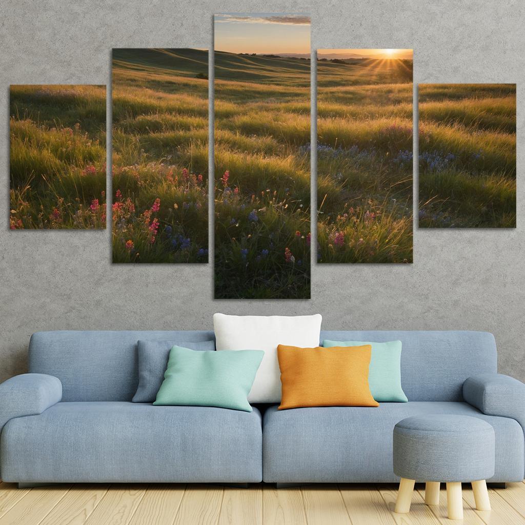 The Whispering Meadows Of Dewdrop Vale Modern Paintings Frame
