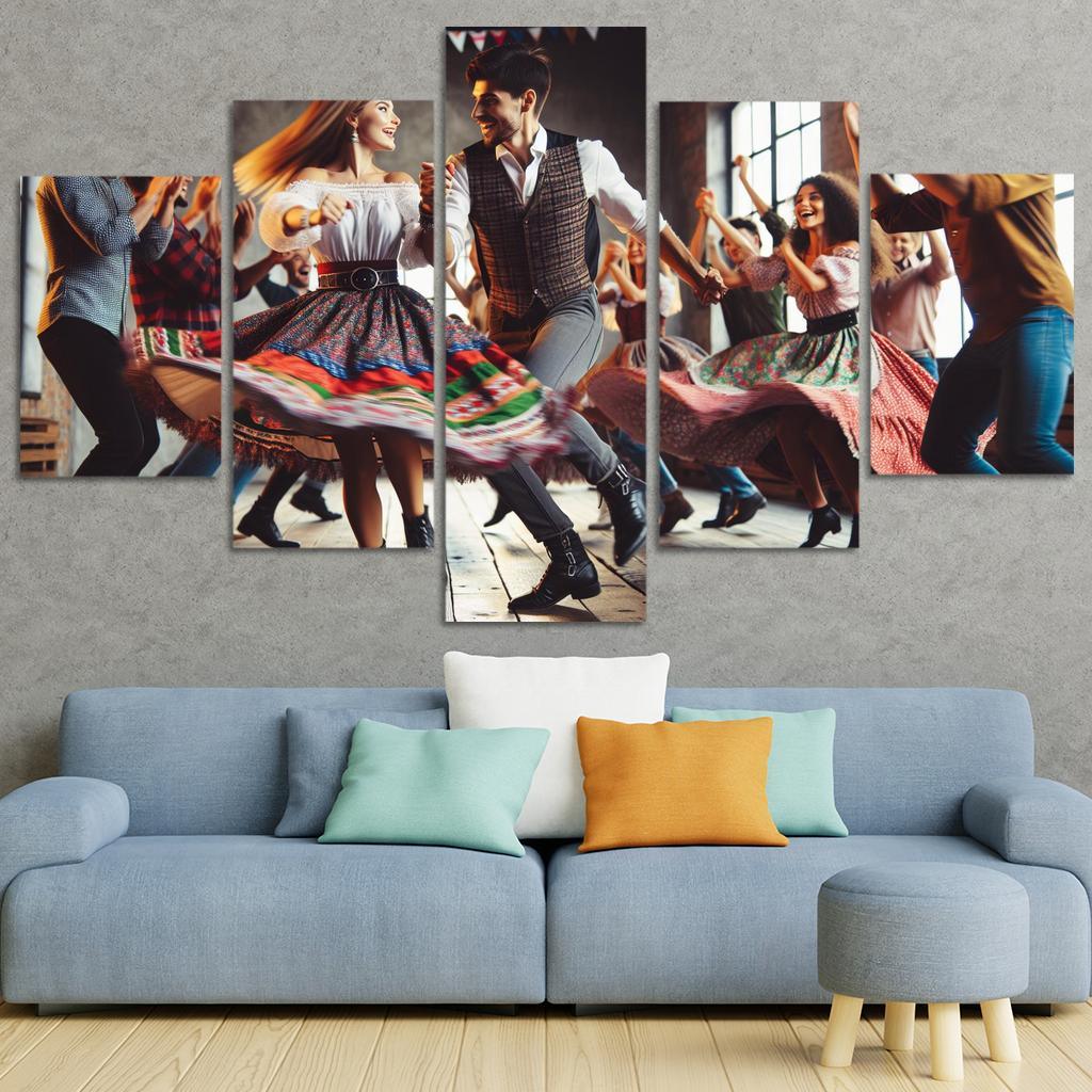 Polka The Dance Of Joy And Tradition Modern Paintings Frame