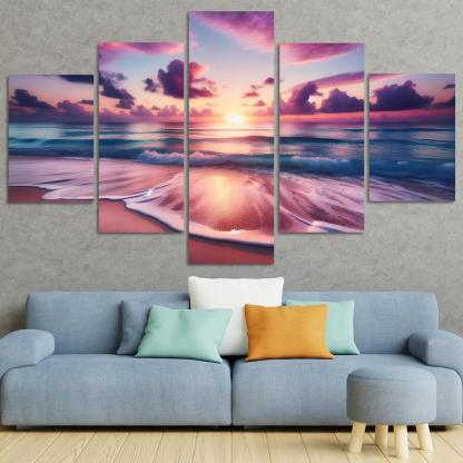 Sunrise Vista Coastal Meditation Spot Oil Paintings Frame