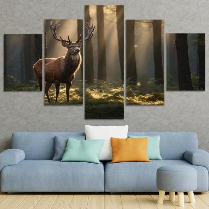 The Noble Red Deer Majestic Creature Of The Forest Oil Paintings Frame