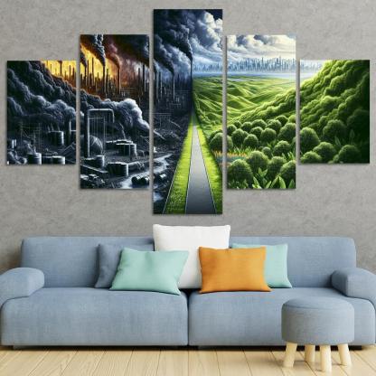 Fossil Fuels The Cost Of Convenience Multi-panel Paintings
