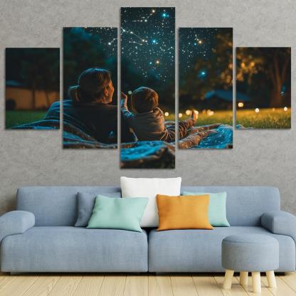 Starlit Moments A Mothers Nighttime Love Custom Paintings Frame