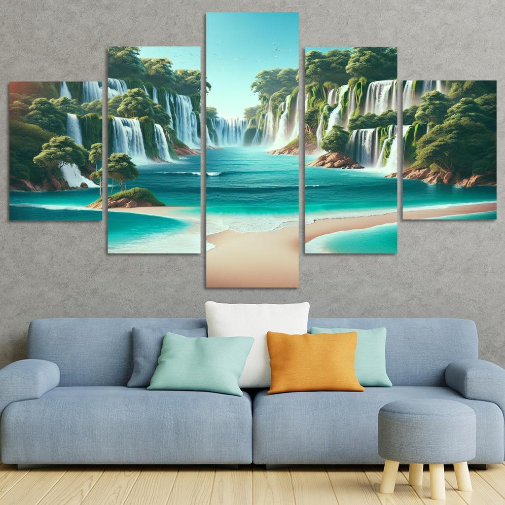Secret Waterfalls Beach A Hidden Oasis Canvas Paintings Frame