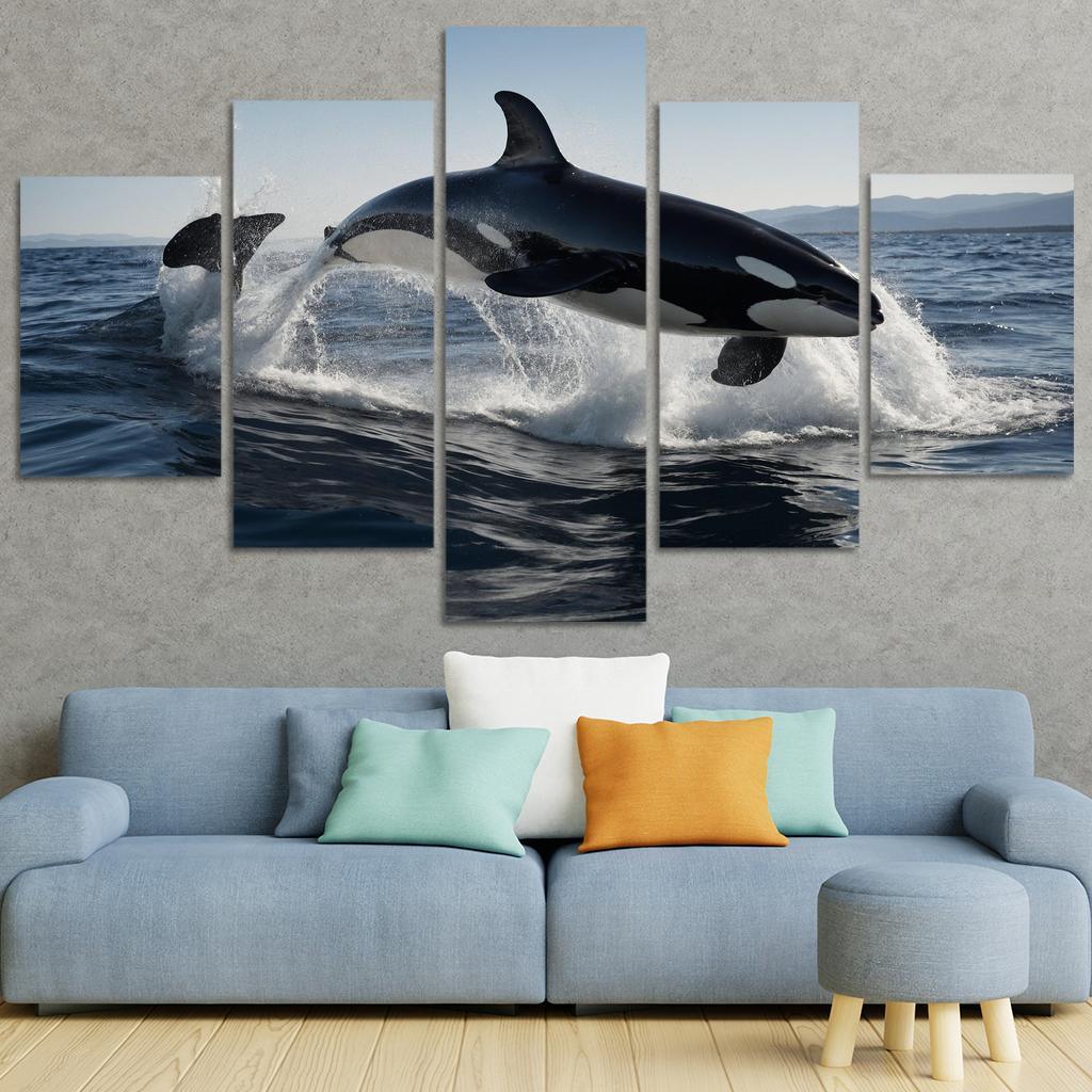 The Magnificent Orca In The Deep Ocean Framed Paintings