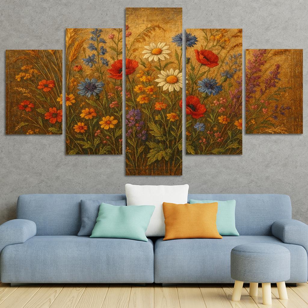 Rustic Wildflower Tapestry Art Trends