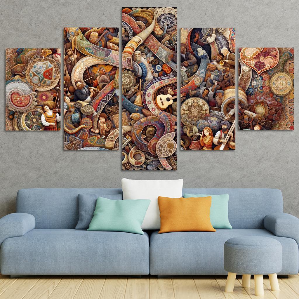 Threads Of Heritage Celebrating Cultural Diversity Multi-panel Paintings