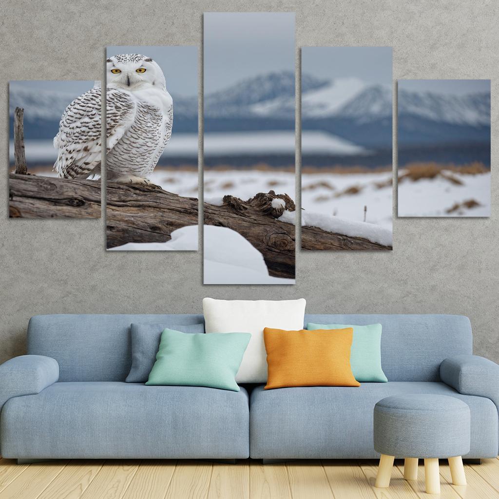 The Regal Snowy Owl Multi-panel Paintings