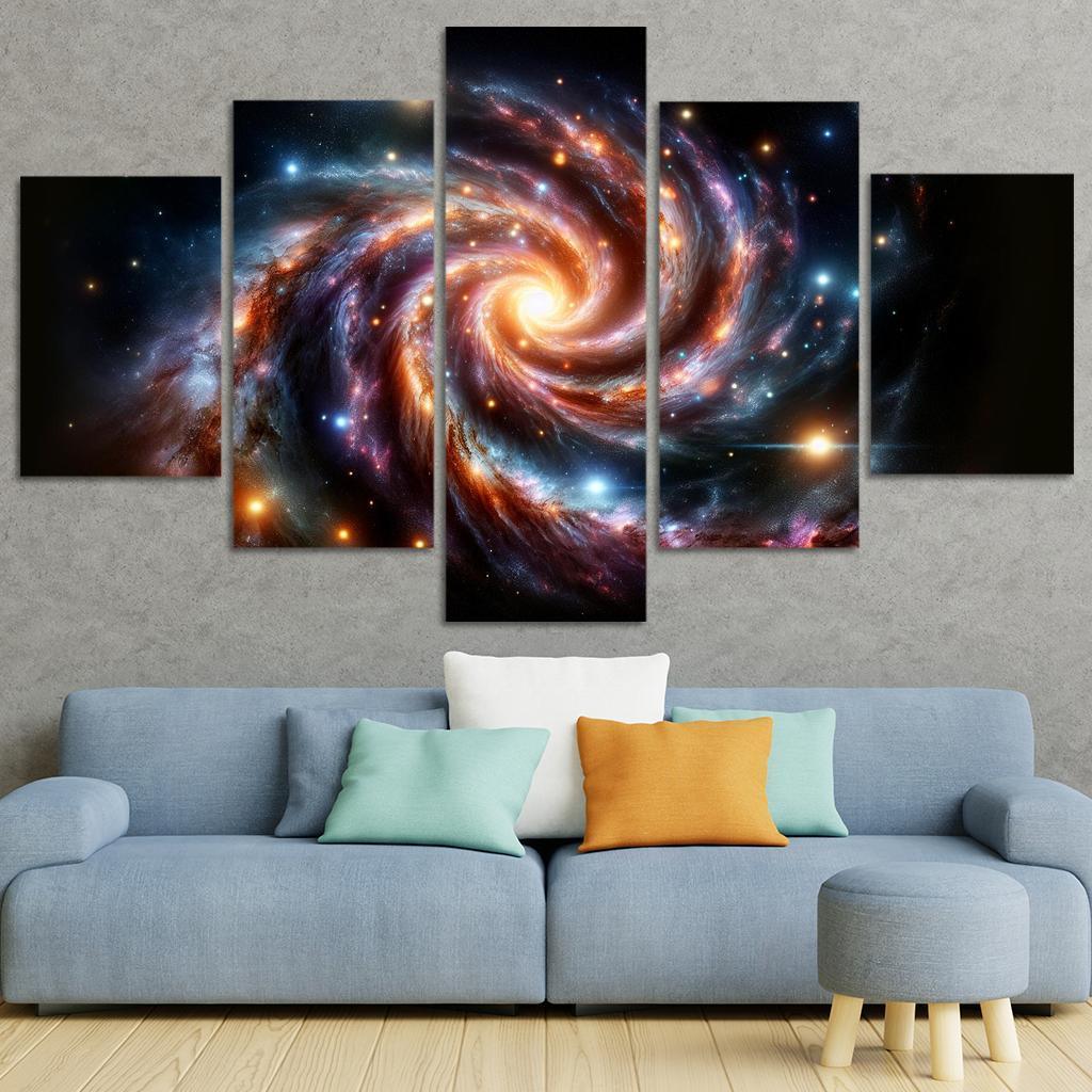The Complex Structure Of Spiral Galaxies Abstract Paintings Frame