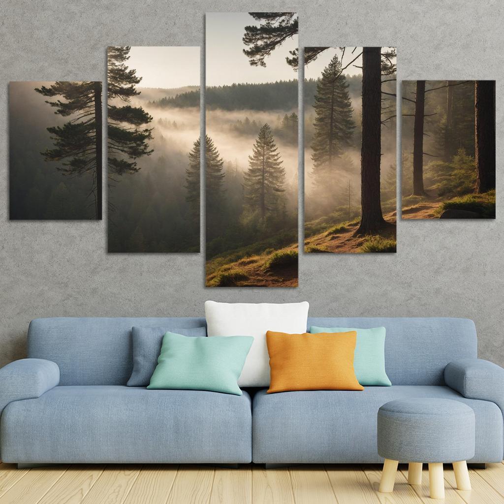 The Whispering Valleys Of Misty Pines Oil Paintings Frame