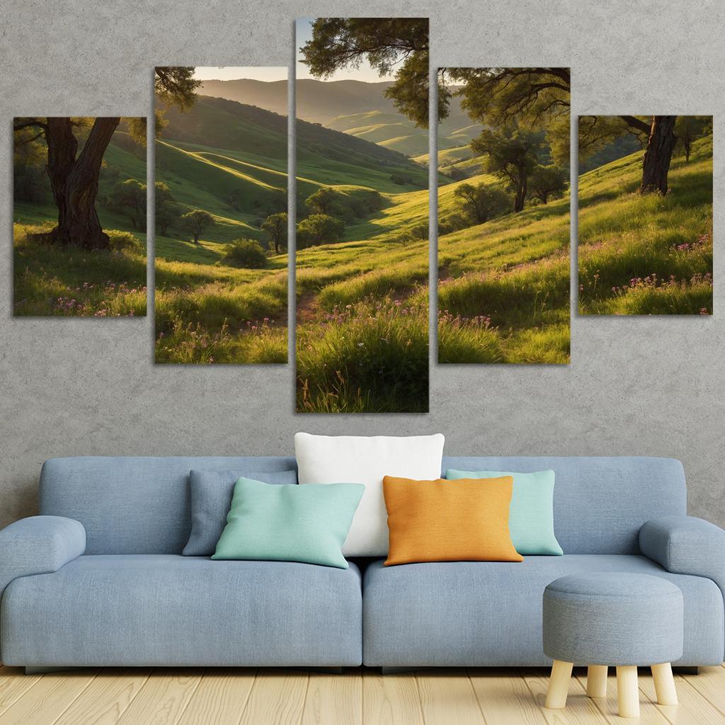 Dappled Light Over Emerald Hills Art Trends