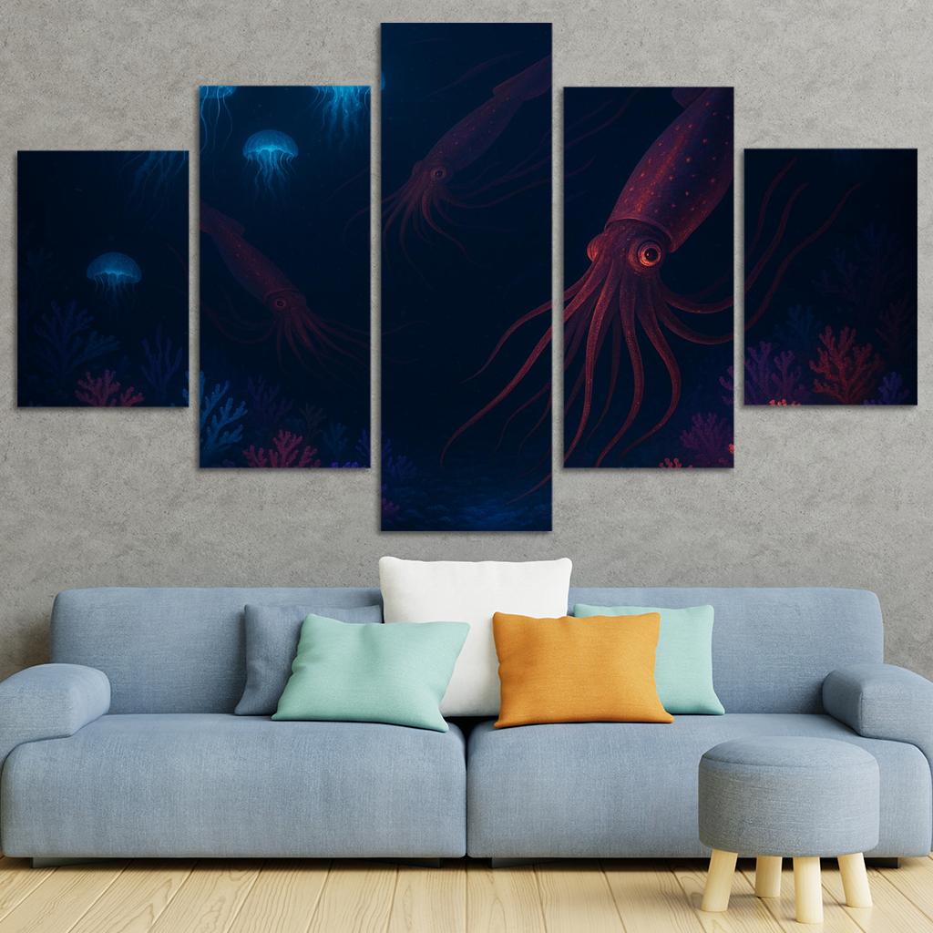 Underwater Wonders - Deep Sea Exploration Framed Paintings