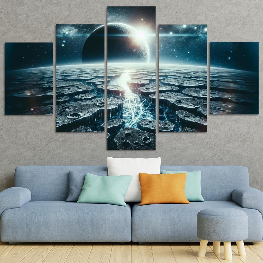 The Exploration Of Planetary Moons Abstract Paintings Frame