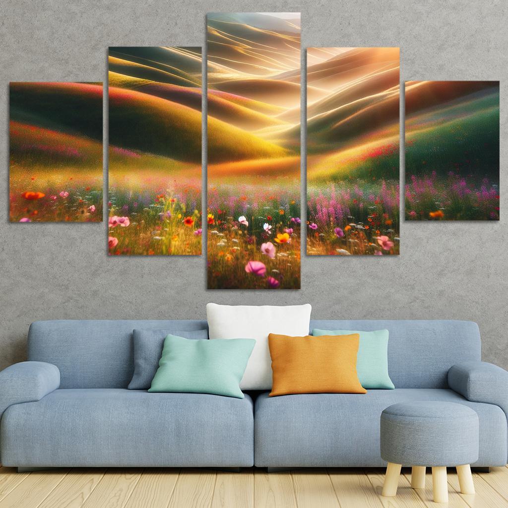 The Harmonious Serenity Of Gentle Hills Custom Paintings Frame