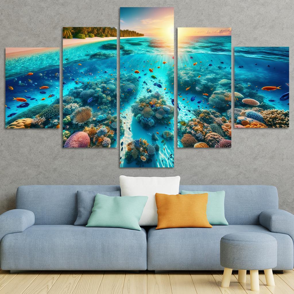Coral Lagoon Underwater Exploration Paradise Premium Artwork Frames