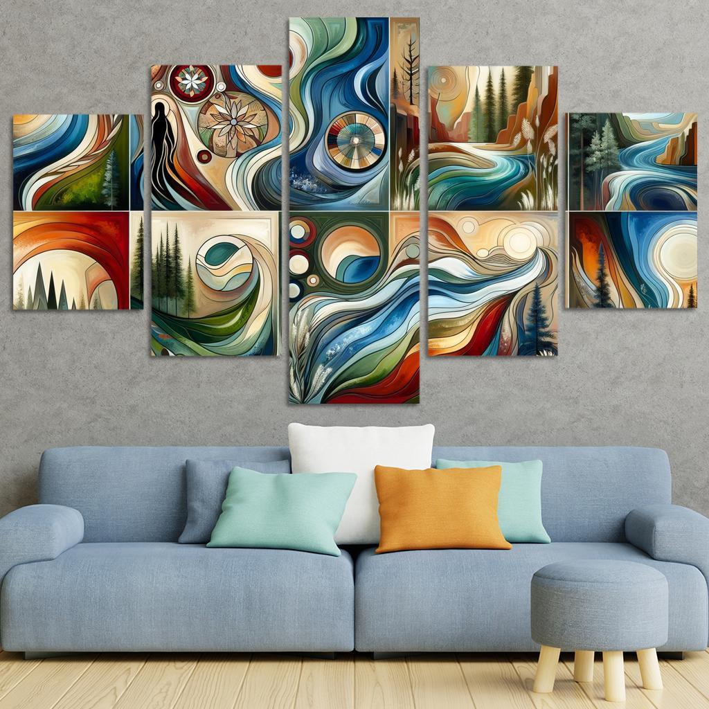 Voices Of The Past Indigenous Wisdom And Stewardship Multi-panel Paintings