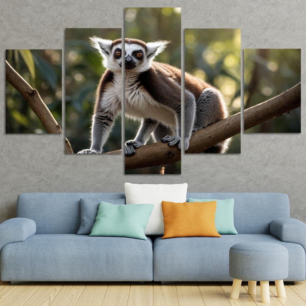 The Playful Ring-tailed Lemur A Social Acrobat Custom Paintings Frame