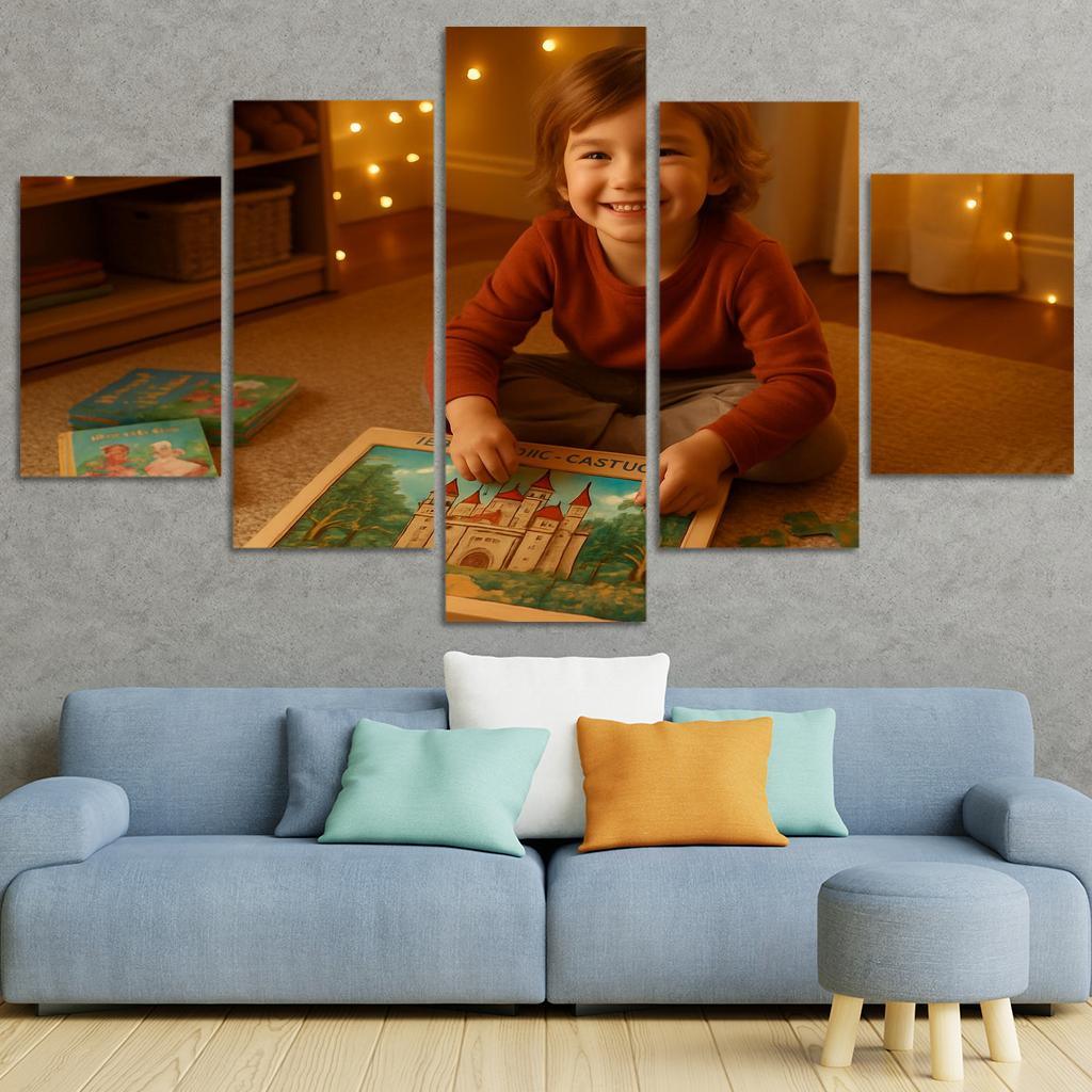 Fairy Tale Castle Puzzle Board Oil Paintings Frame