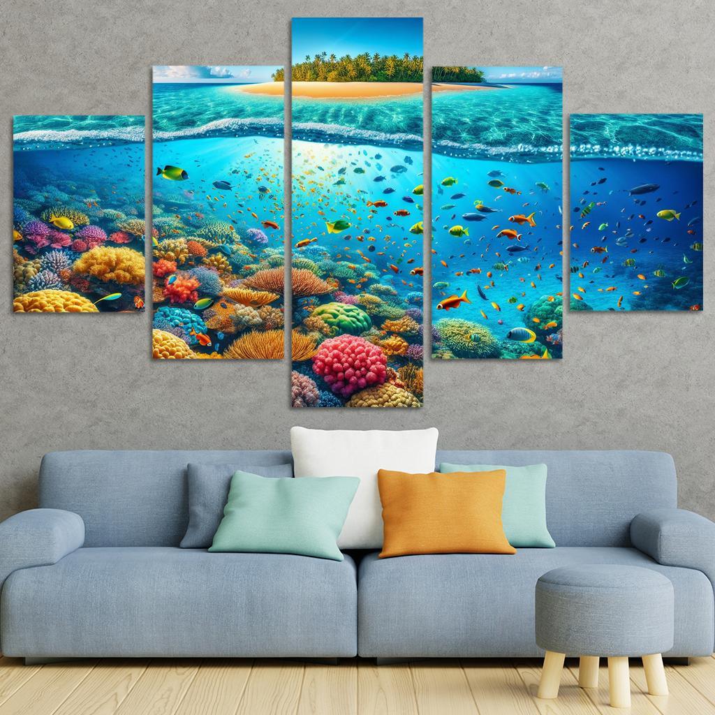 Coral Vista Underwater Wonderland Abstract Paintings Frame