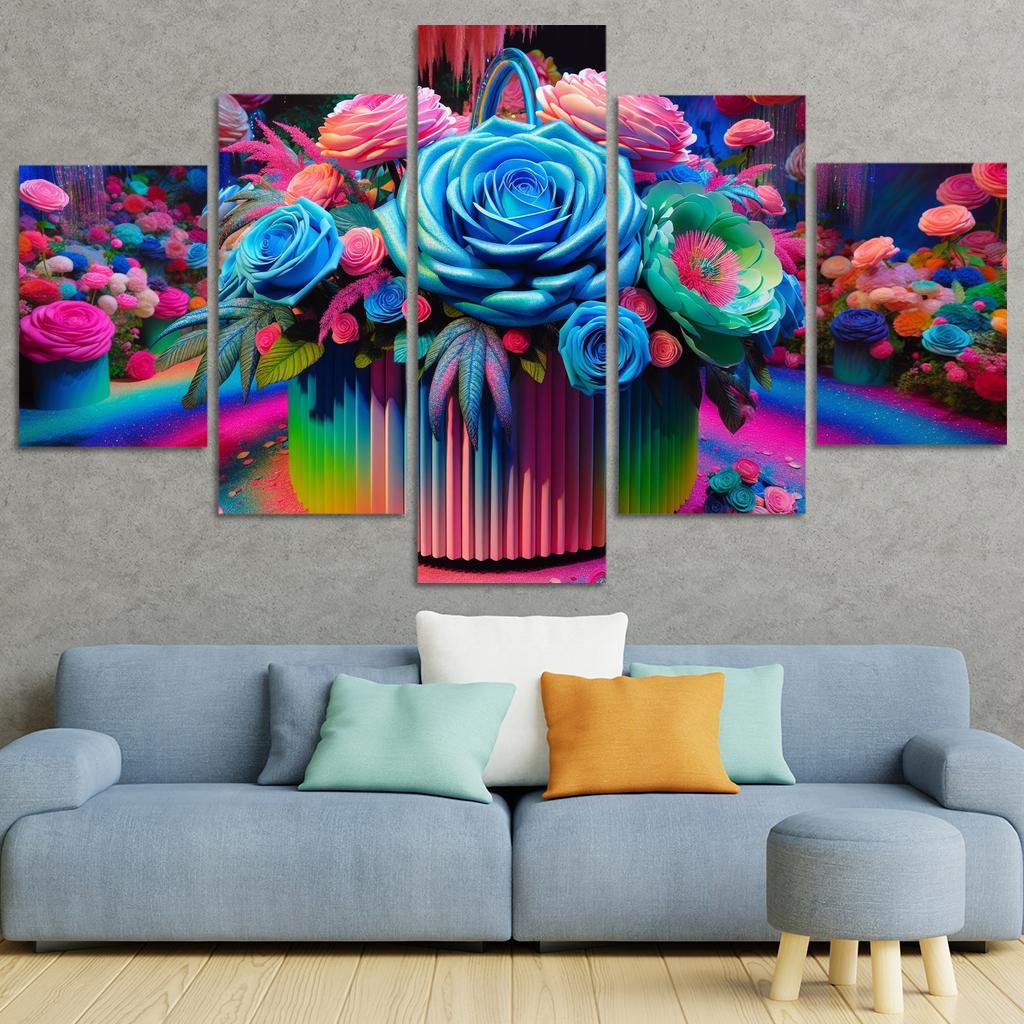 Whimsical Wonderland A Fantasy Floral Journey Modern Paintings Frame