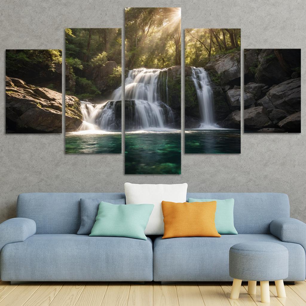 The Cascade Of Silver Falls Oil Paintings Frame