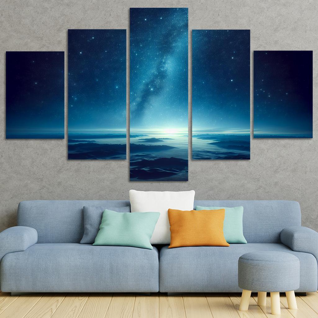 The Tranquil Skies Of Starlit Night Custom Paintings Frame