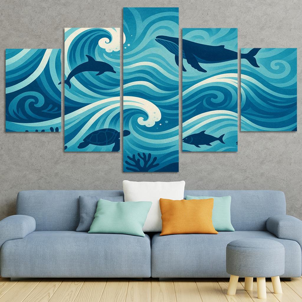 Waves Of Change In Ocean Conservation Art Canvas Paintings Frame