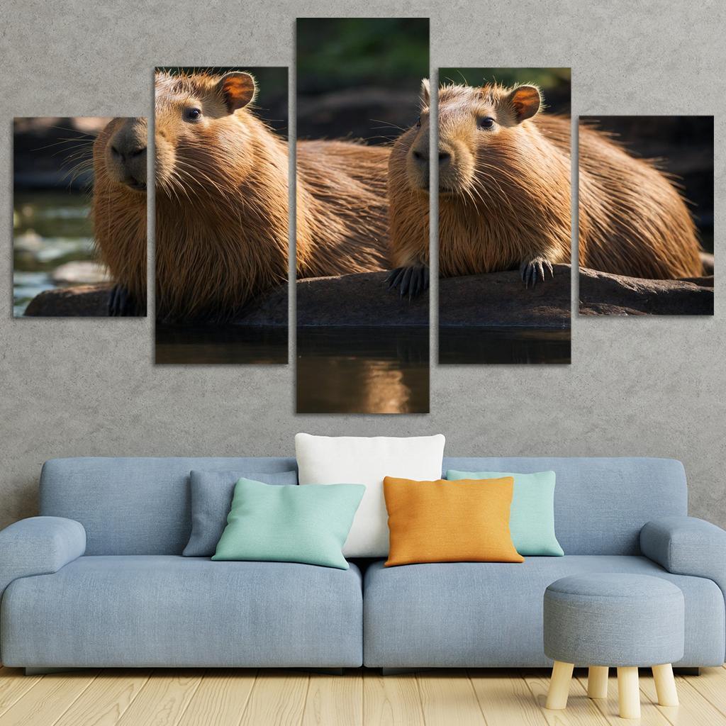 The Curious Capybara The World's Largest Rodent Custom Paintings Frame