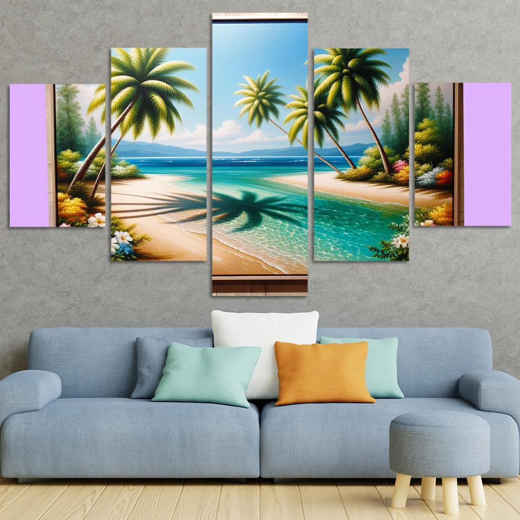 Coconut Grove Exotic Relaxation Spot Oil Paintings Frame