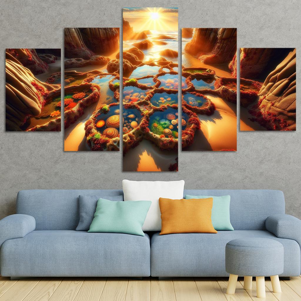 Tidal Pool Treasure Cove Modern Paintings Frame