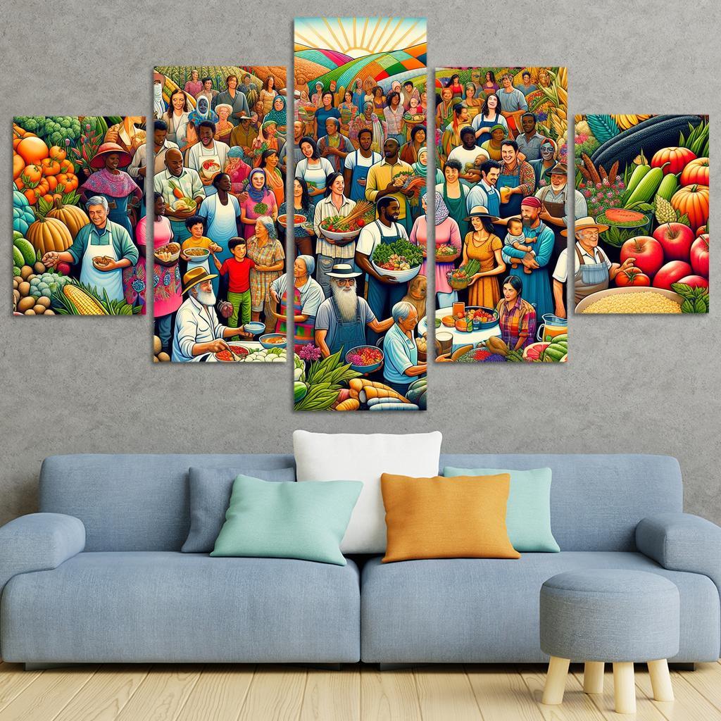 Food For Thought Advocacy For Food Security Multi-panel Paintings