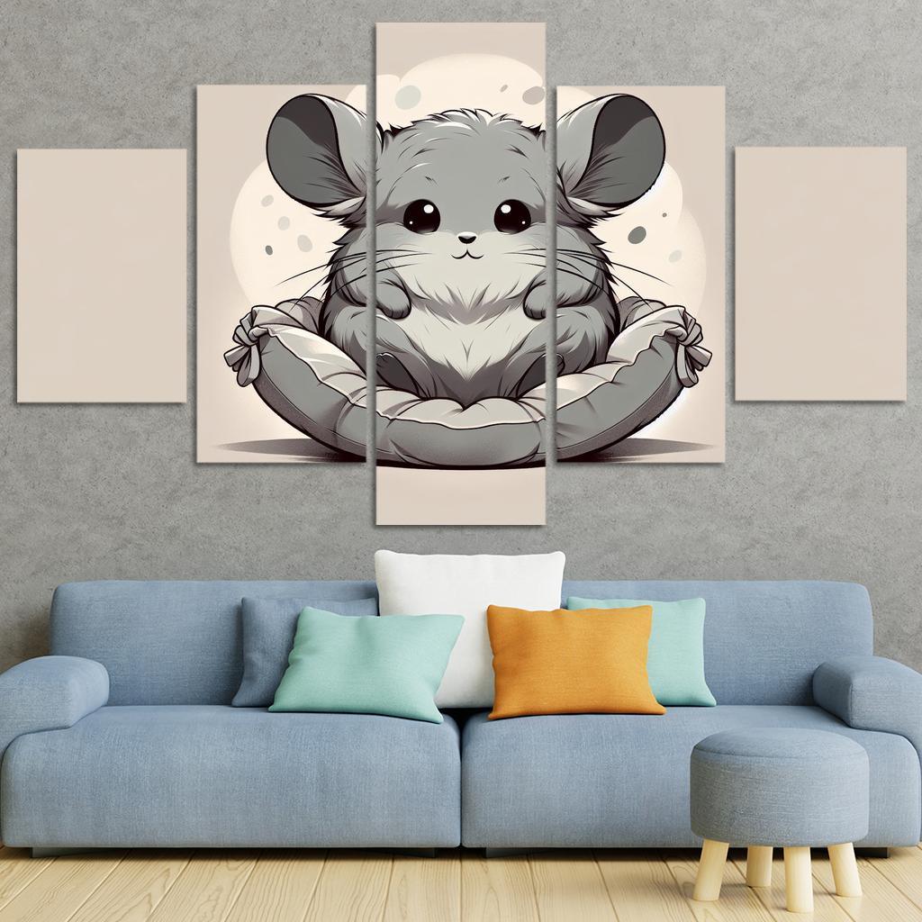 Cheerful Chinchilla - Cuddle Buddy Framed Paintings