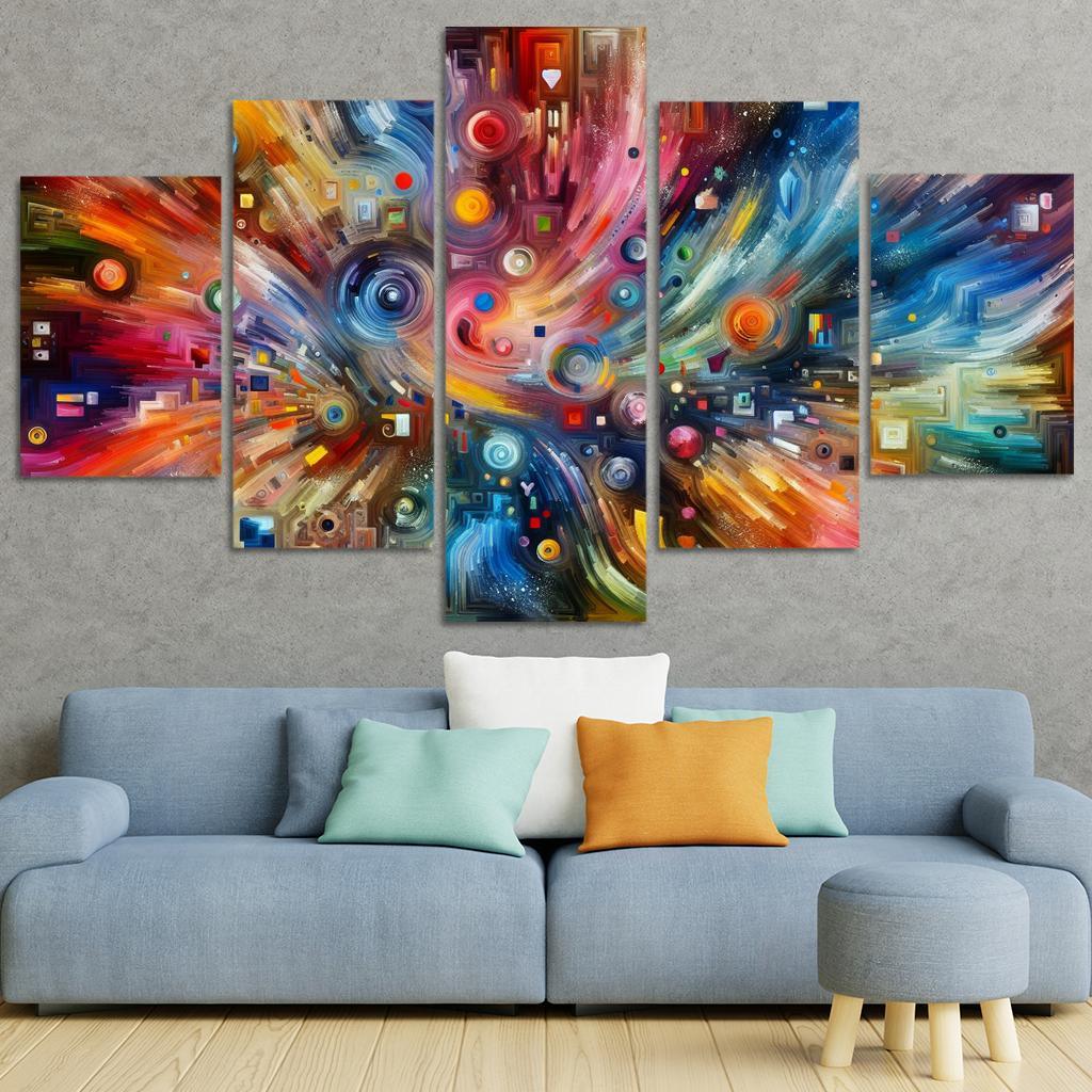 Canvas of Memories 5 Piece HD Canvas Wall Art-Original Frame