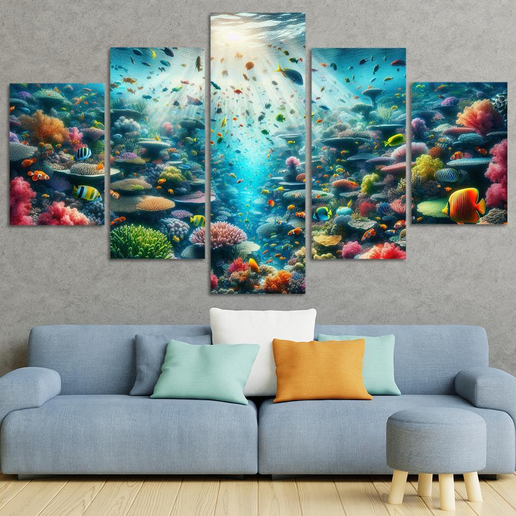 Golden Reef Underwater Exploration Adventure Custom Paintings Frame