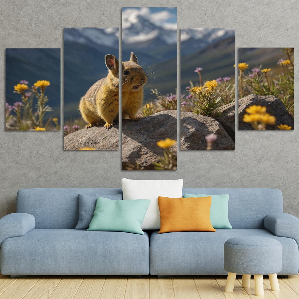 The Elusive Pika Mountain Sentinel Canvas Paintings Frame