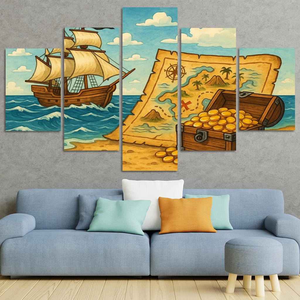Pirate's Treasure - High Seas Adventure Framed Paintings