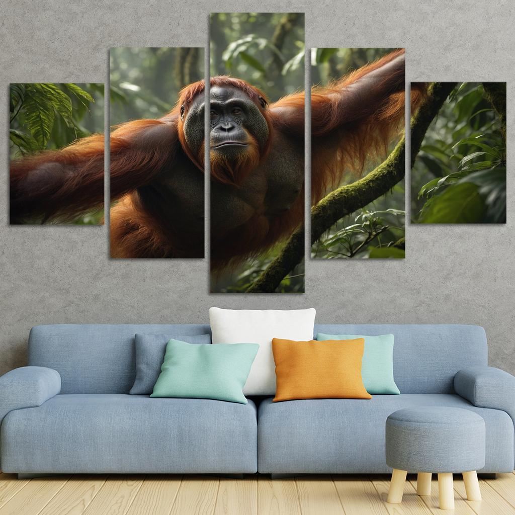 The Majestic Bornean Orangutan Forest Architect Framed Paintings