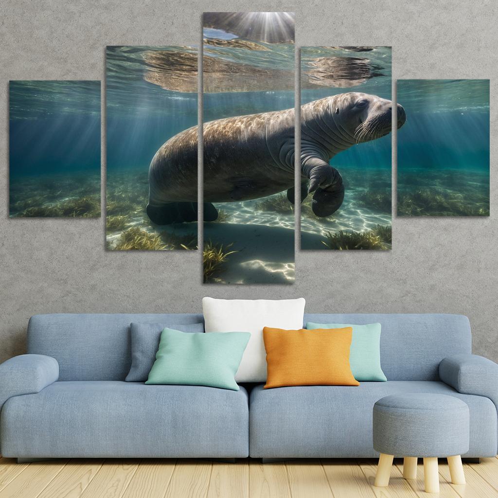 The Majestic Manatee Multi-panel Paintings