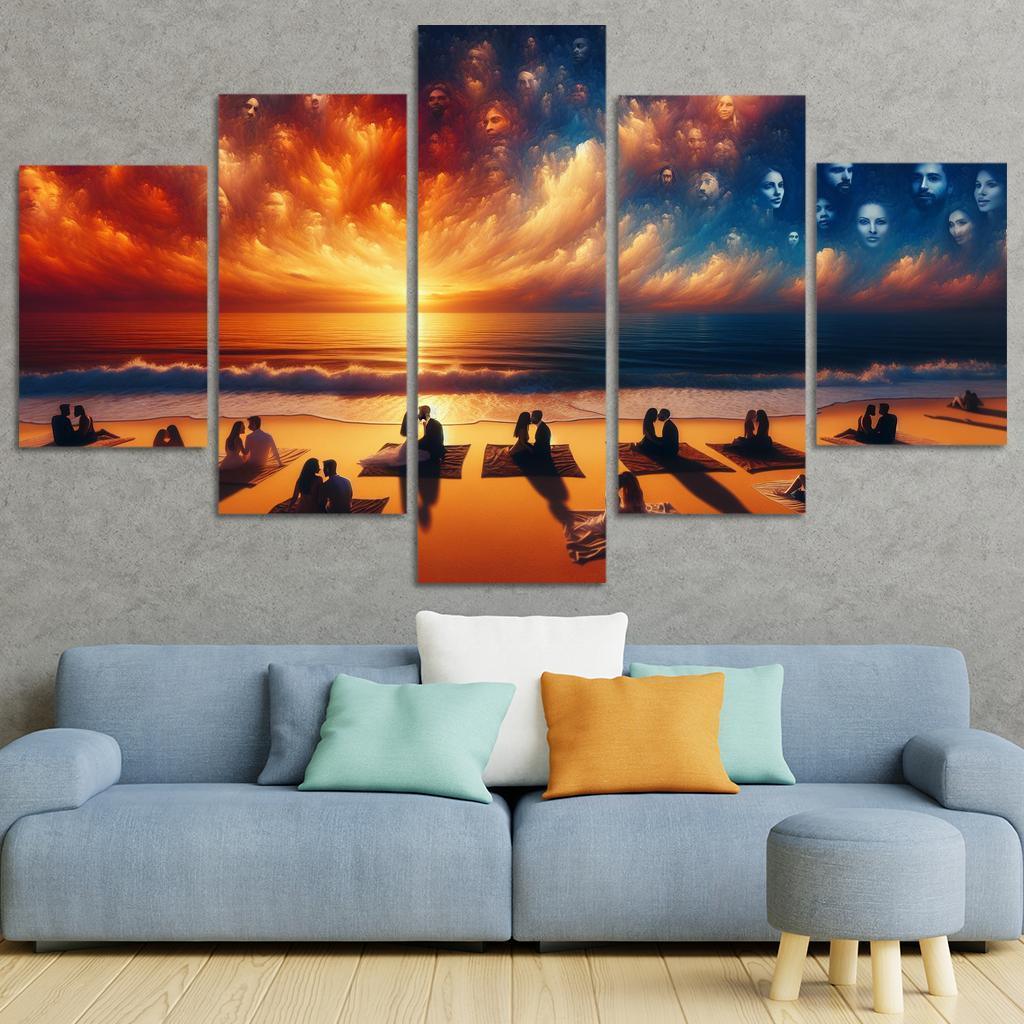 Sunset Oasis Romantic Getaway Art Trends