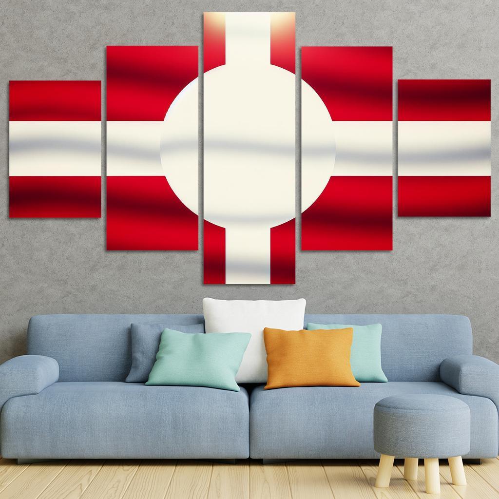 Emblem of the Arctic The Flag of Greenland 5 Piece HD Canvas Wall Art-Original Frame