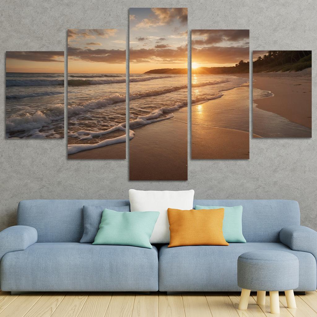 The Golden Shores Of Sunset Beach Art Trends