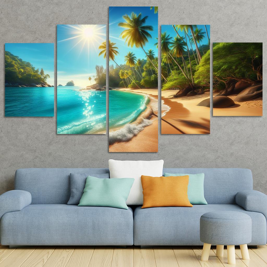 Secluded Oasis Beach Premium Artwork Frames